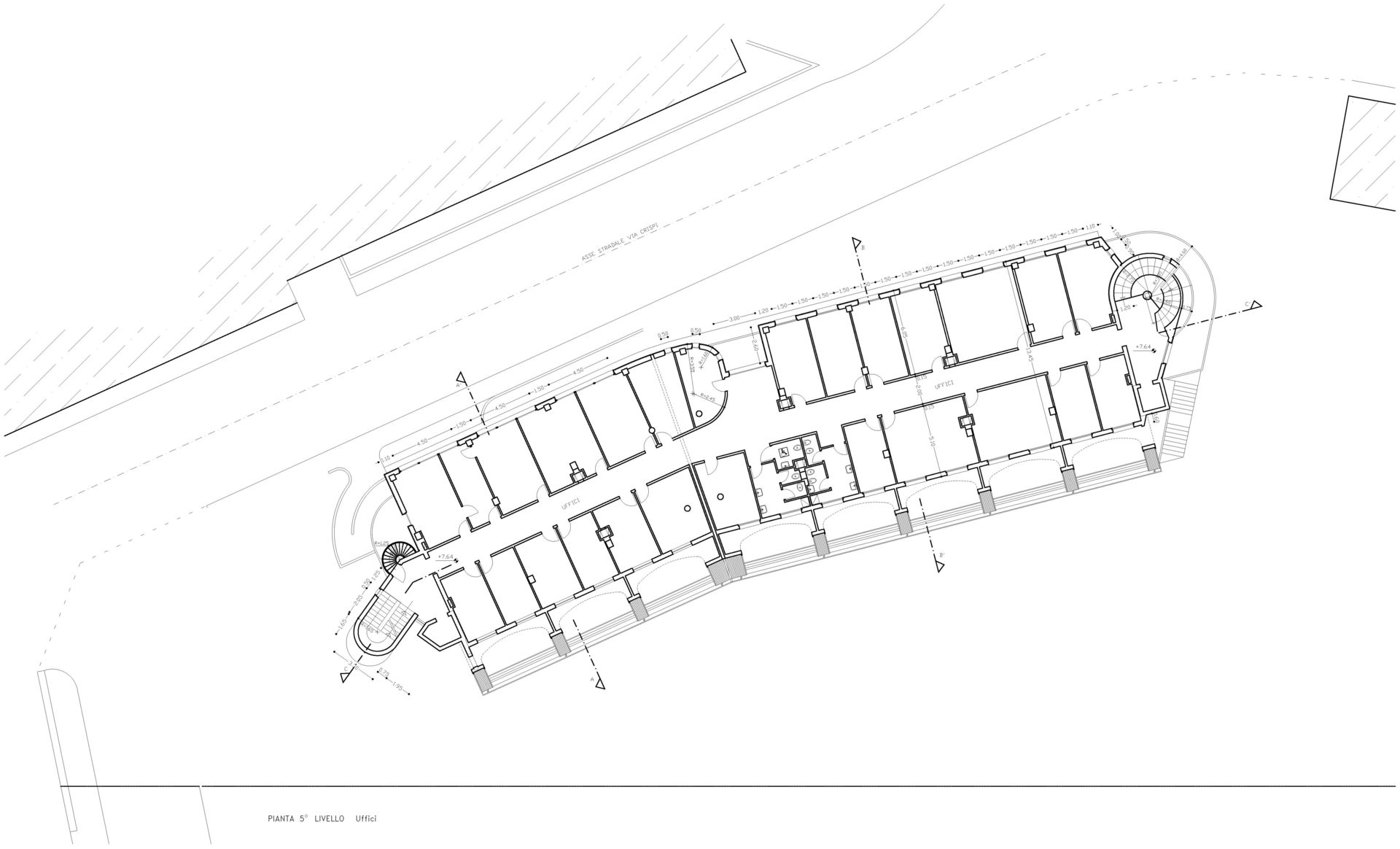 pianta 5° livello - uffici