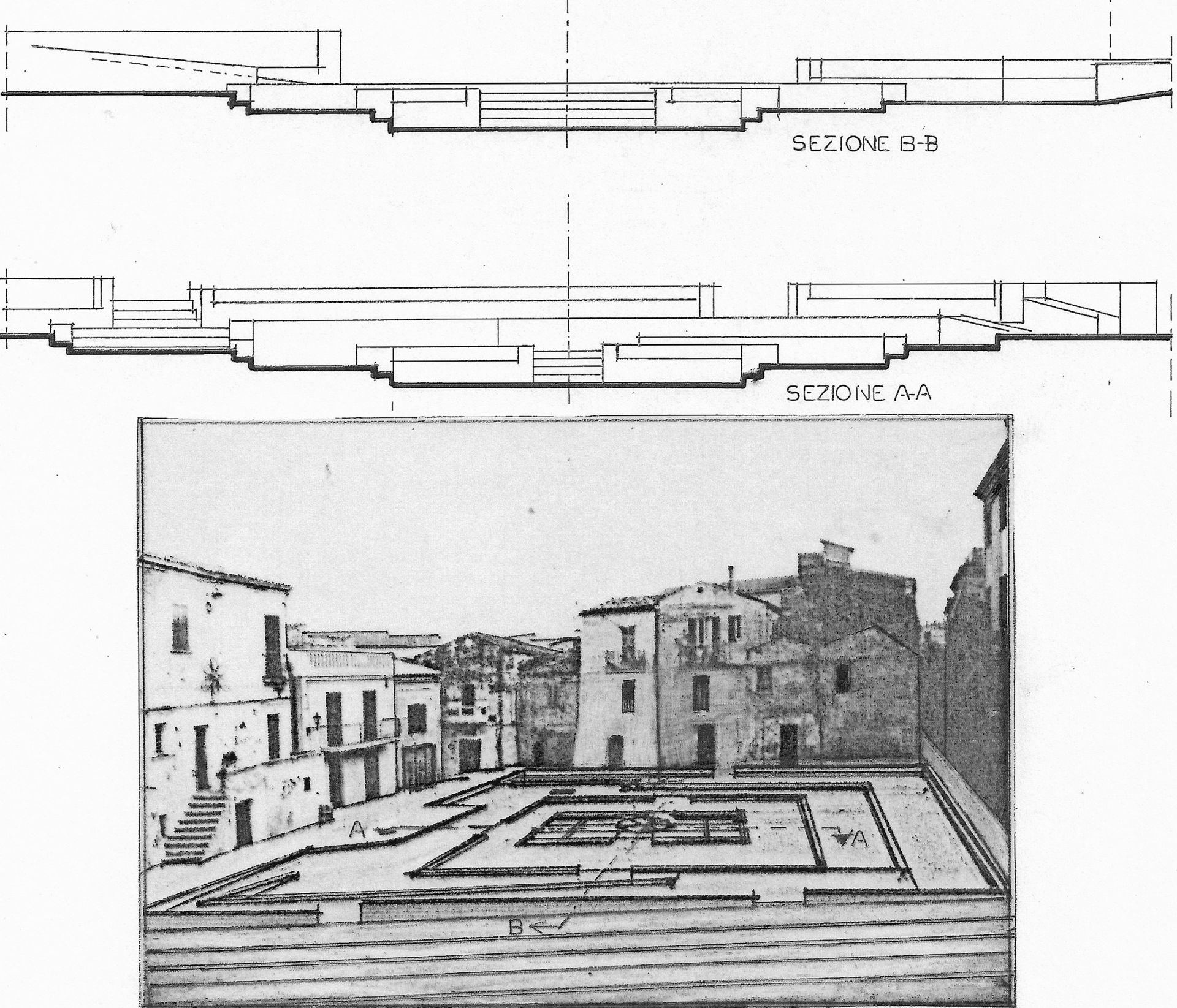 sezioni progetto - piazza Duomo