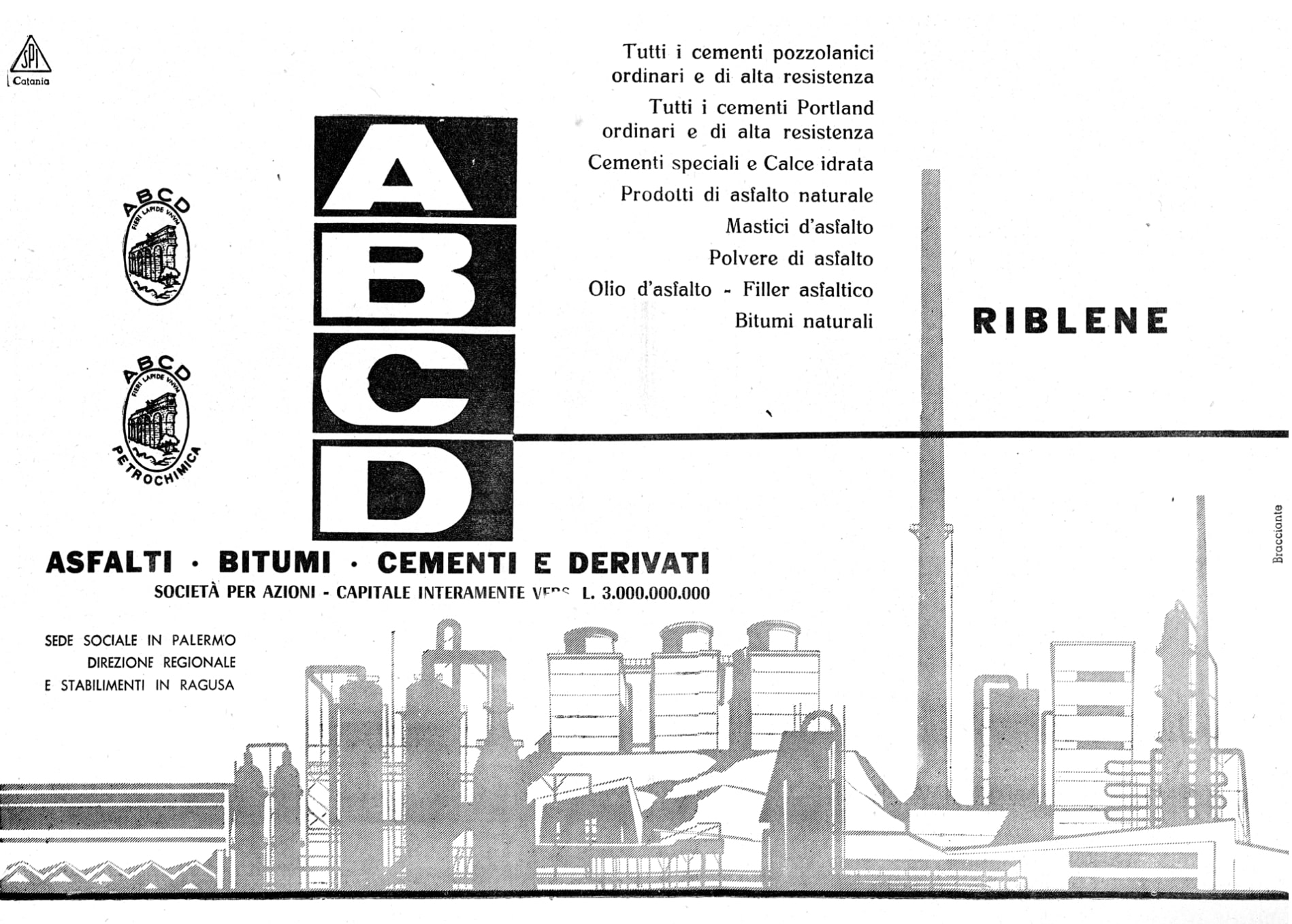 Ragusa. Cementifico ABCD, pubblicità 