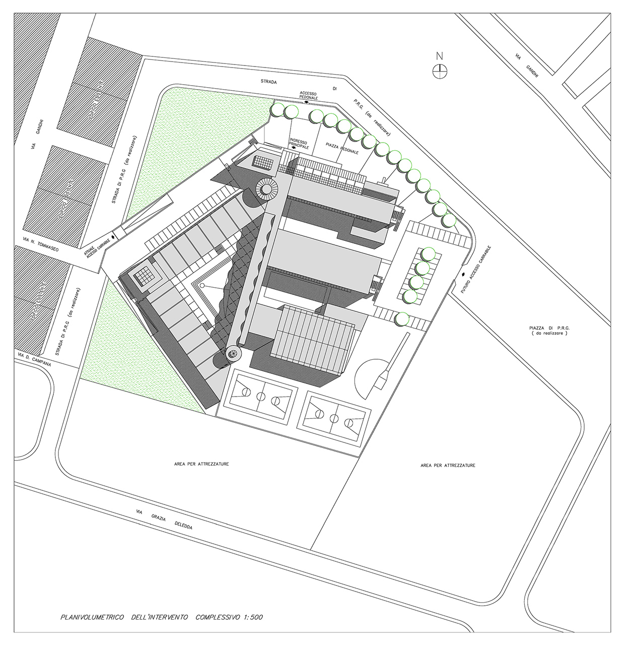 Vista planivolumetrica del complesso