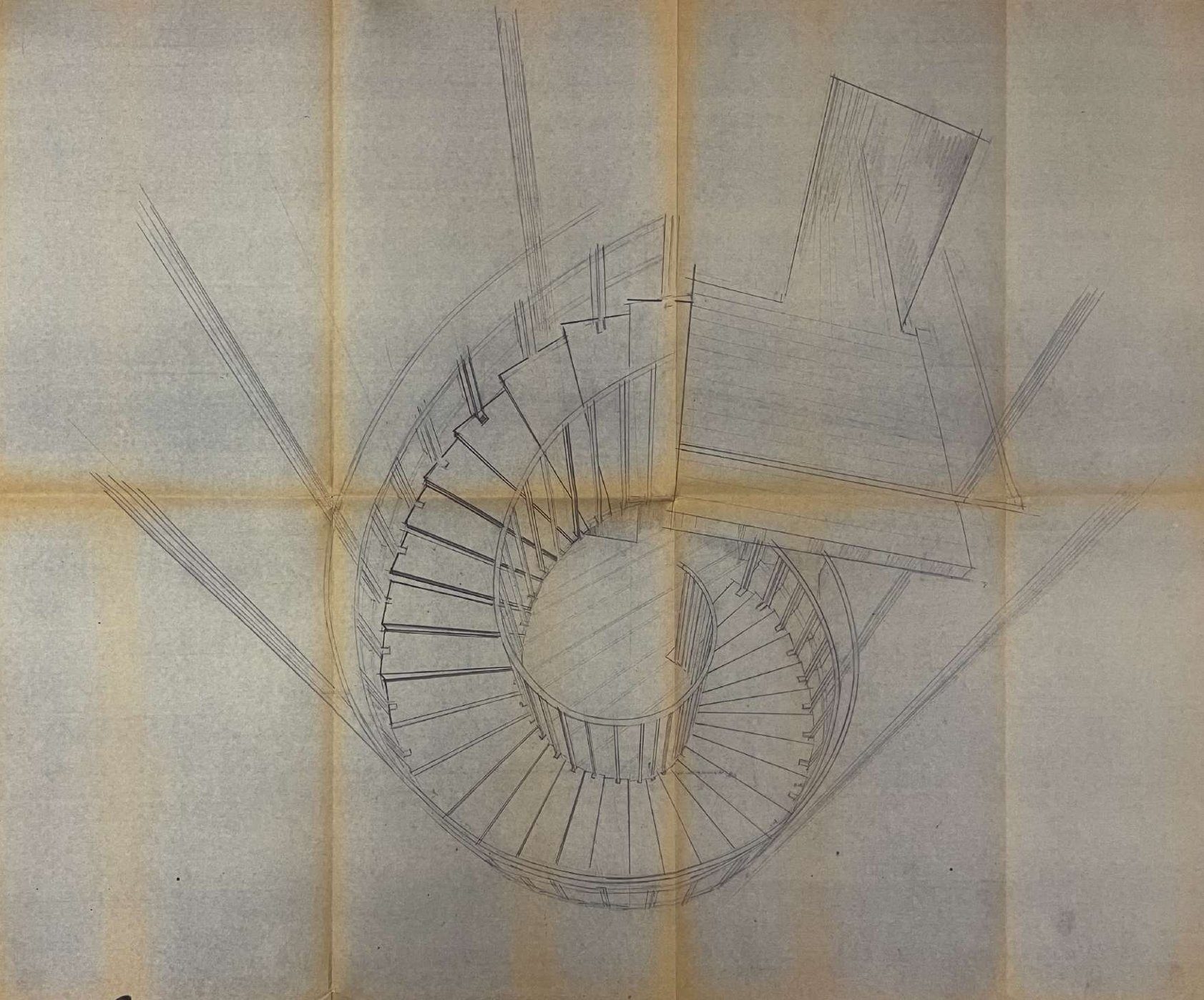 Prospettiva della scala del caveau
