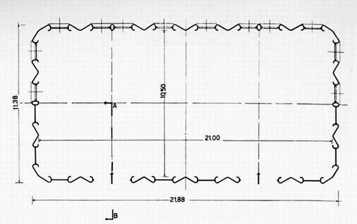 Pianta in corrispondenza e sotto finestre