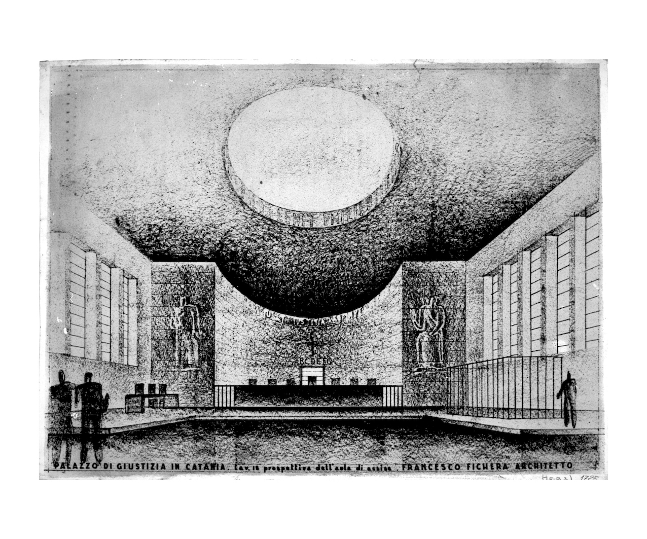 Francesco Fichera, interno aula della Corte d'Assise del Palazzo di Giustizia