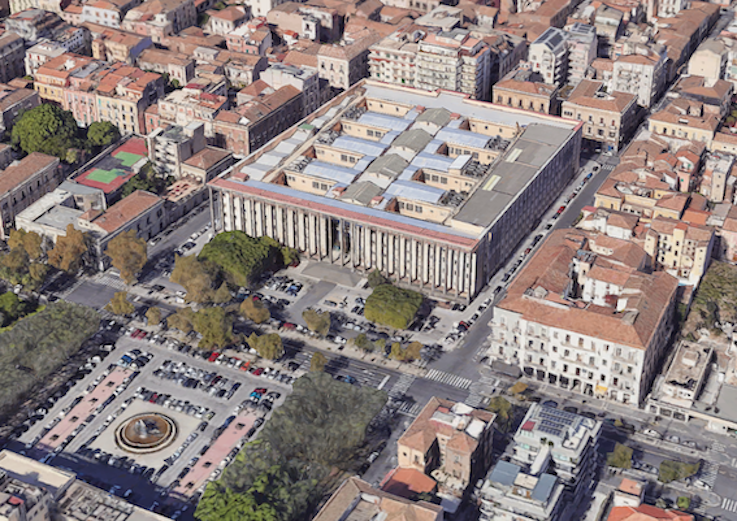 Palazzo di Giustizia di Catania, vista dall'alto
