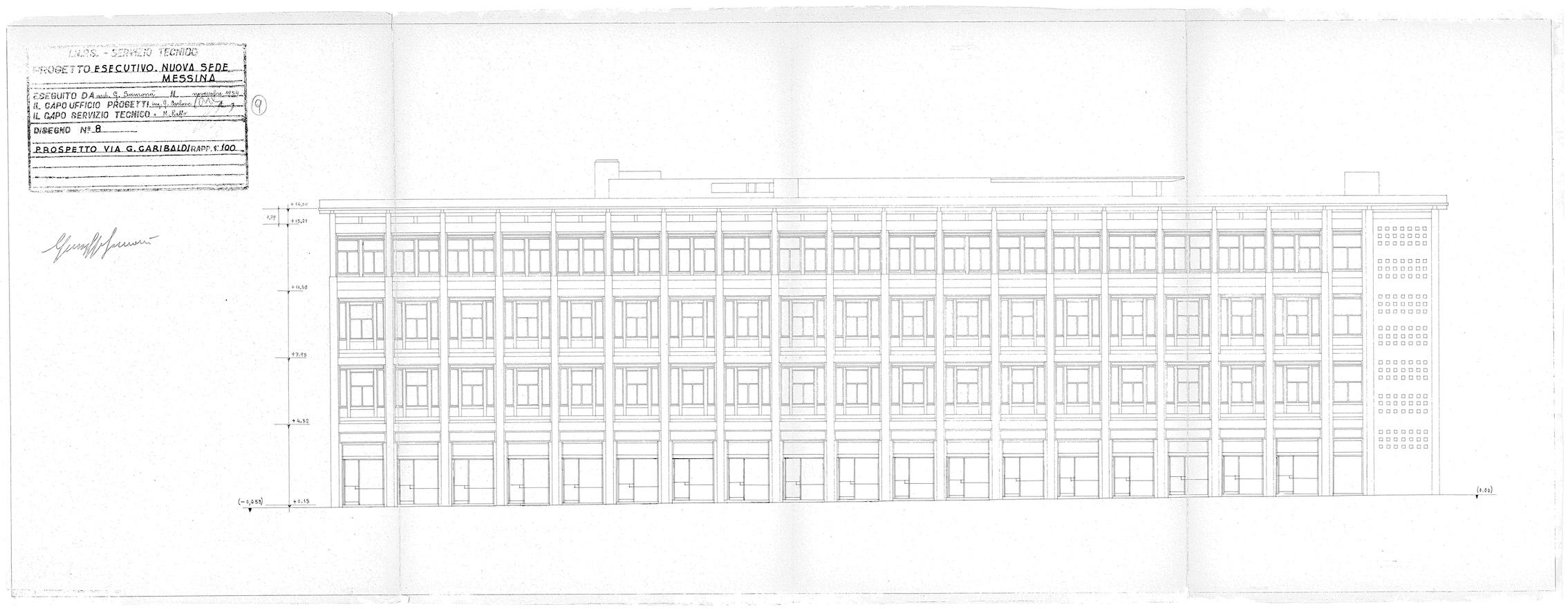 Prospetto via Garibaldi - scala 1:100