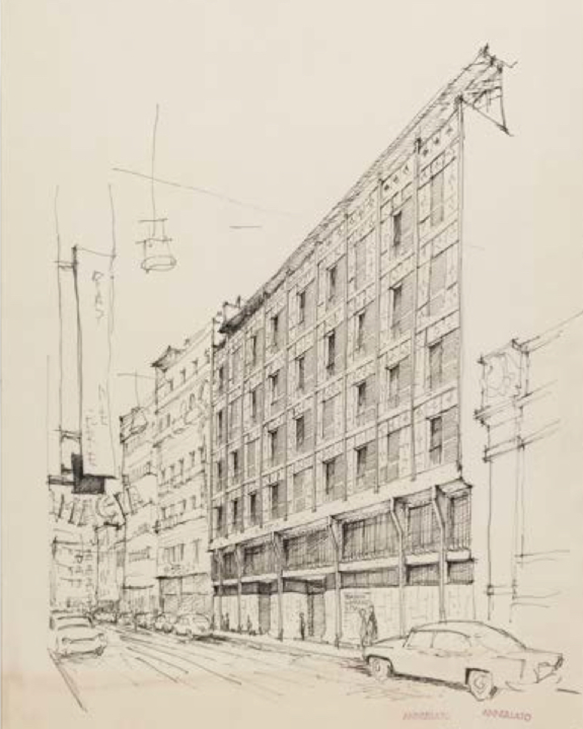 Prospettiva su via Mariano Stabile, febbraio 1961