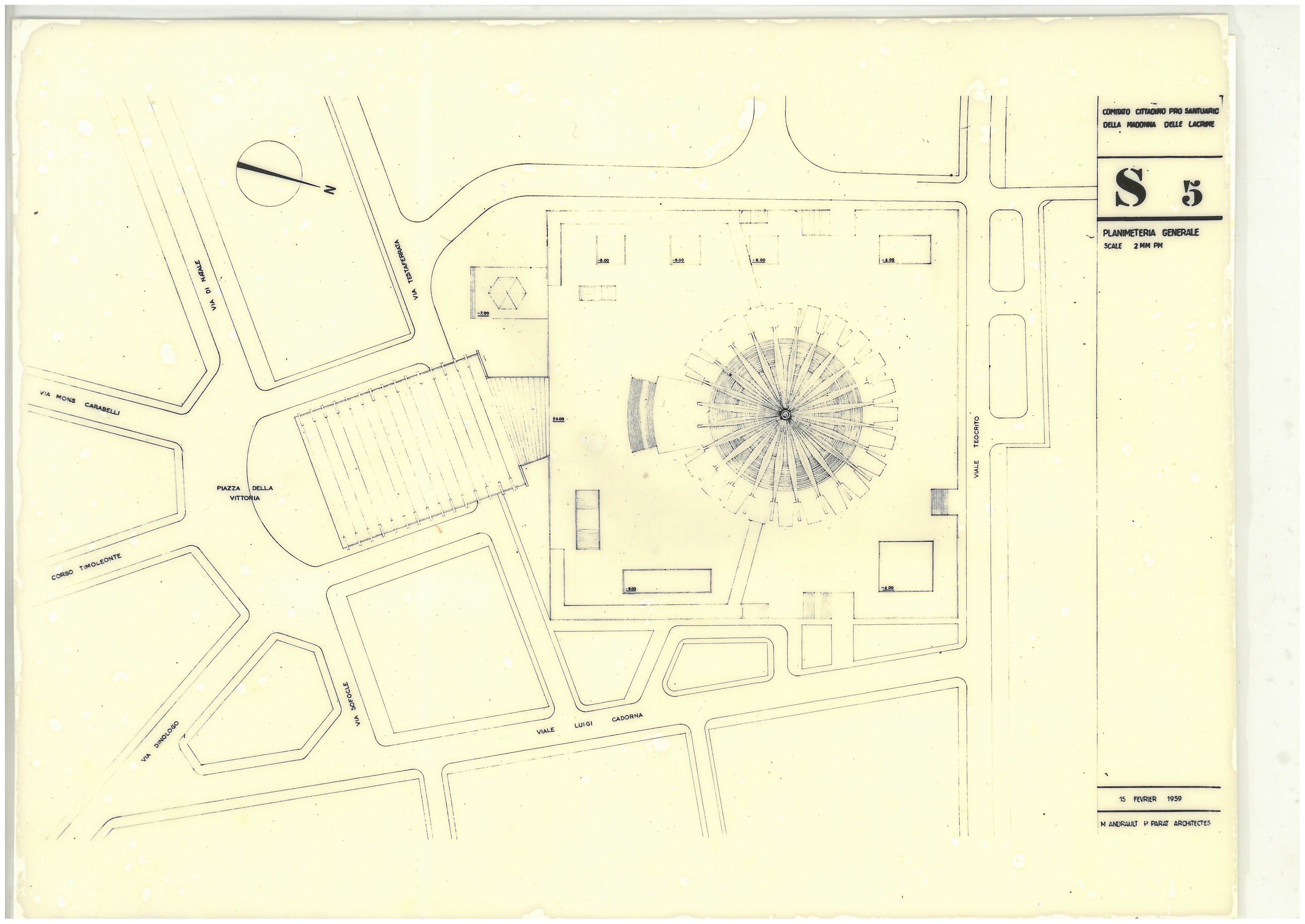 Planimetria di progetto, 1959