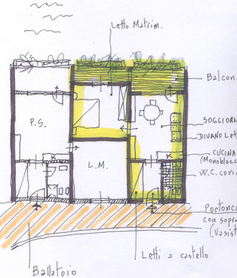 pianta alloggio bicamera (1978)