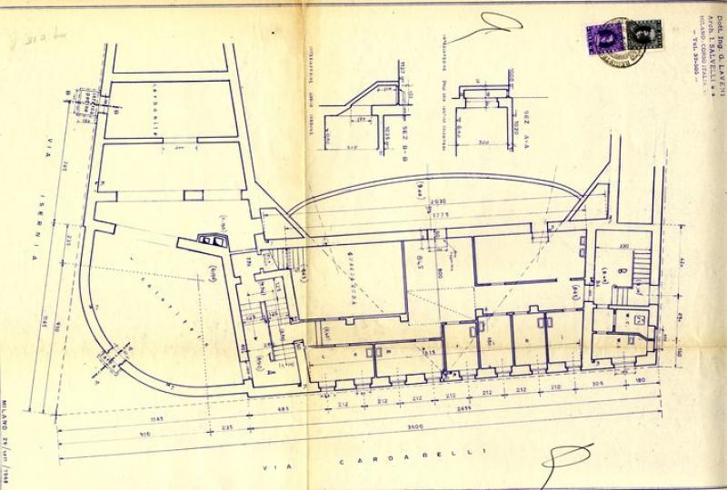 pianta piano seminterrato (1949)