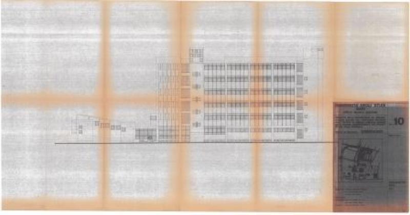 Disegno di progetto, prospetto laterali