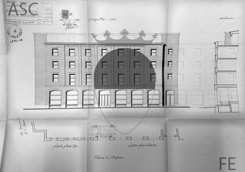Prospetto principale su piazza Santo Stefano (1959)